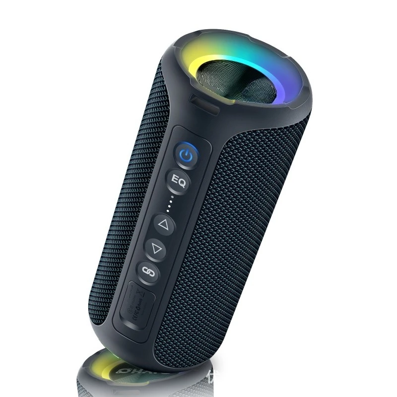 2026 40W Fabric Bluetooth-compatible Speaker TWS Stereo Audio Speaker With Ambient LED Light Wireless Home Sound Device