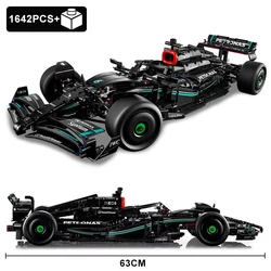 Technical Black Formula City Speed Racing Car Building Blocks Bricks Famous Sports Vehicle Model Boy Assembly Toy for Kid Gifts