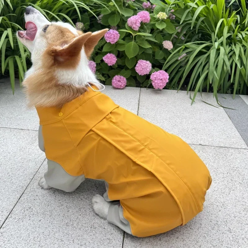 Welsh Corgi Dog Raincoat Pug French Bulldog Clothes Waterproof Clothing American Bully Pitbull Dog Clothing Jumpsuit Pet Apparel