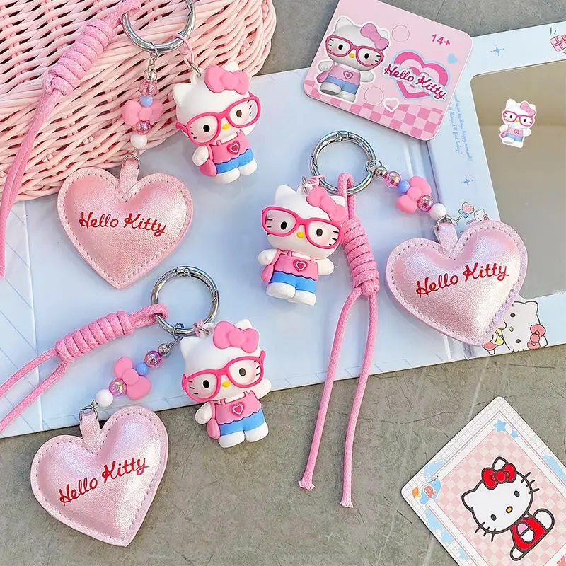 

Милый кулон-подвеска Sanrio Hello Kitty с ремешком и застежкой, очаровательный аксессуар для сумки, украшение для девочек на каждый день