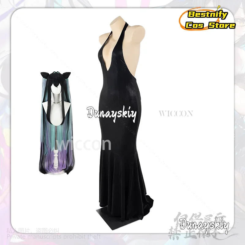 CosplayGame Nikke 2.5주년 기념 코스프레 Little Mermaiddd 애니메이션 의상 Deep V Halter Backless 섹시한 드레스 우아한 저녁 파티