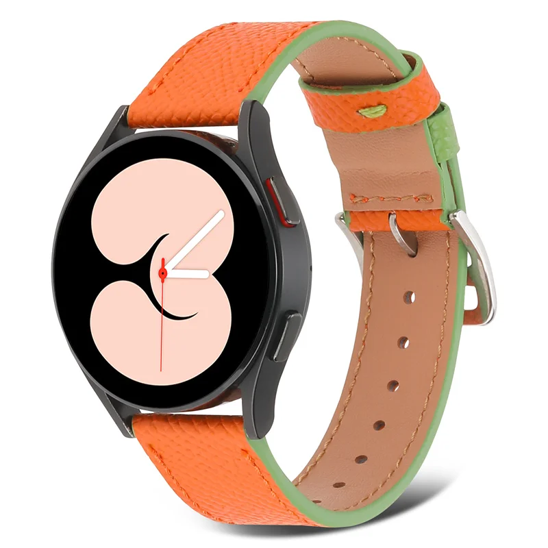 20mm 22mm Genuine Leather band for Samsung Galaxy watch 4/classic/Active 2 46mm/42mm/40mm/44mm bracelet Amazfit GTS 2/2e/3 strap