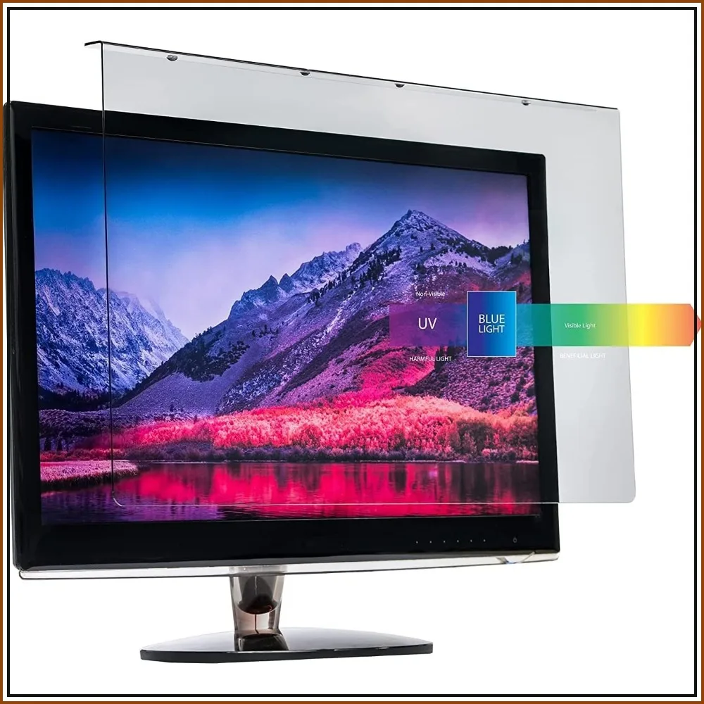 27-28" Anti-Blue Light Monitor Filter, Blocks 380-495nm, Fits LCD/LED/PC/Mac