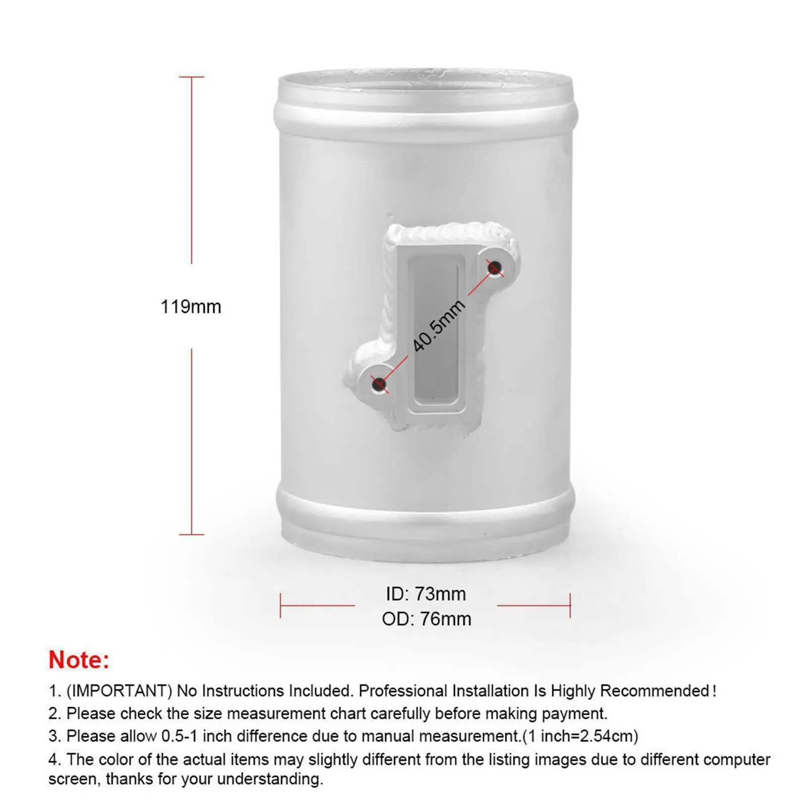 

76mm Aluminum Air Flow Meter Mount Adapter Universal Intake Sensor Replacement for Vehicle Modification