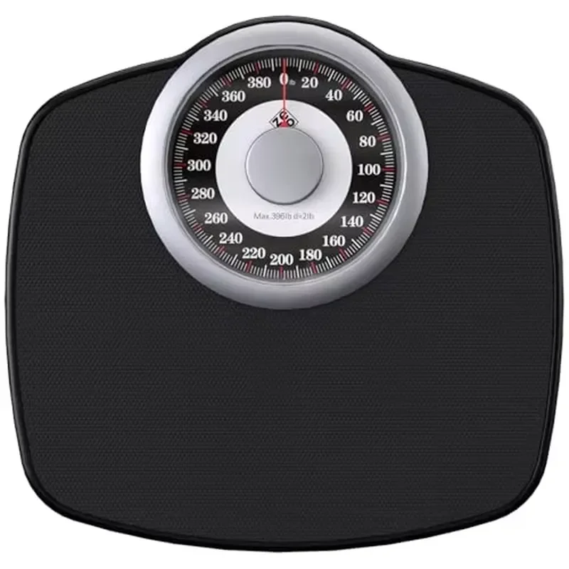 Zeno A25 Analog Bathroom Scale 400lbs Capacity 5.3 Inch Dial Non Slip Rubber Surface Mechanical Weighing Machine 1kg Accuracy