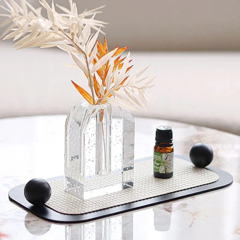 Minimalist Leather Tray for Living Room Jewelry Dish Aromatherapy Home Decor