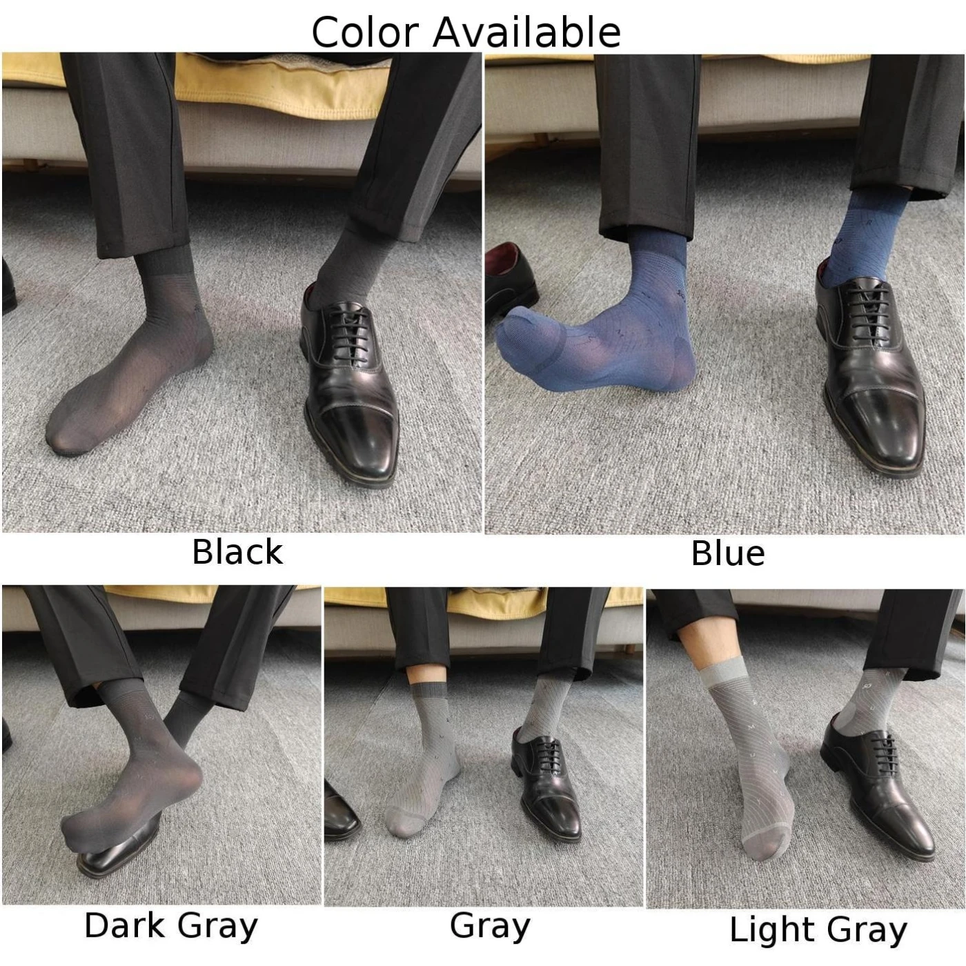 فستان الأعمال الجوارب للرجال شير رقيقة جدا أنبوب نمط الجوارب مع حك طباعة شفافة تكوين EUR 36 46 US 4 5 12