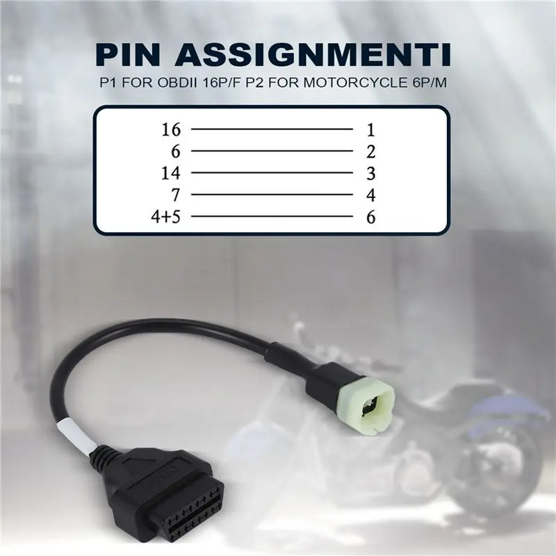 Superior-6 To 16 Pin OBD2 Connectors Diagnostic Tools OBD Extension Cables Adapters For Kawasaki Motorcycle Z Serie