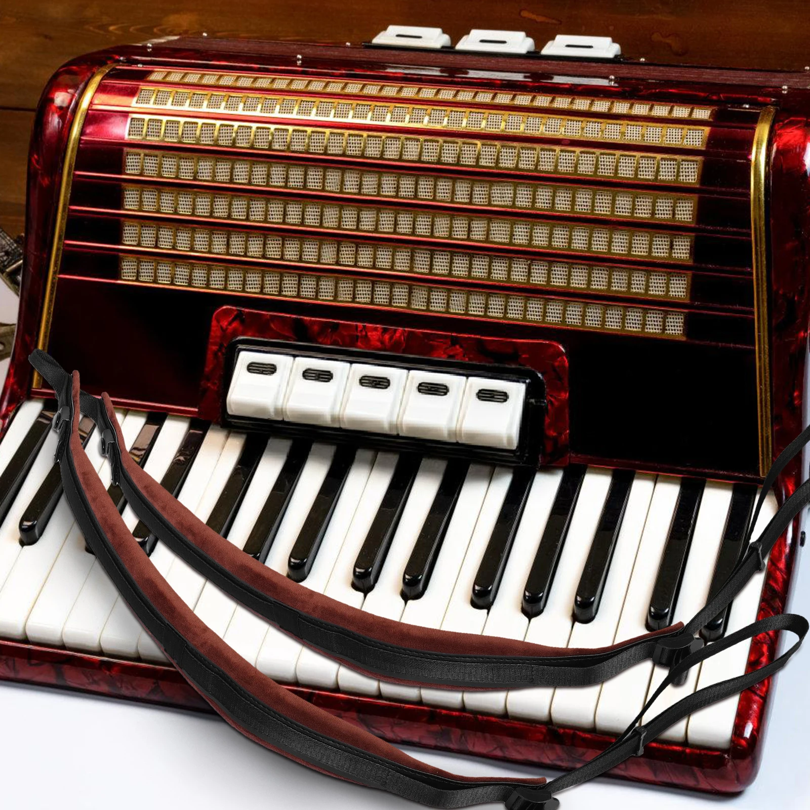 

Adjustable Accordion Shoulder Strap Fake Anti Slip Durable Wear Resistant Musical Instrument Accessories for Secure Fit