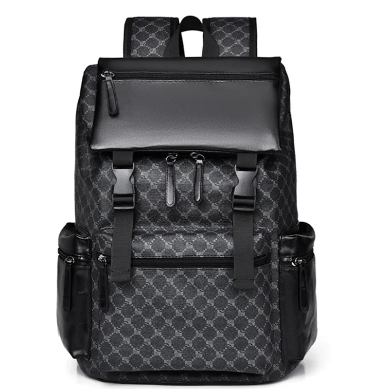 Luxury Business Men\'s Backpack Large Capacity Leather Travel Backpack Casual Student School Backpack Waterproof Man Laptop Bag