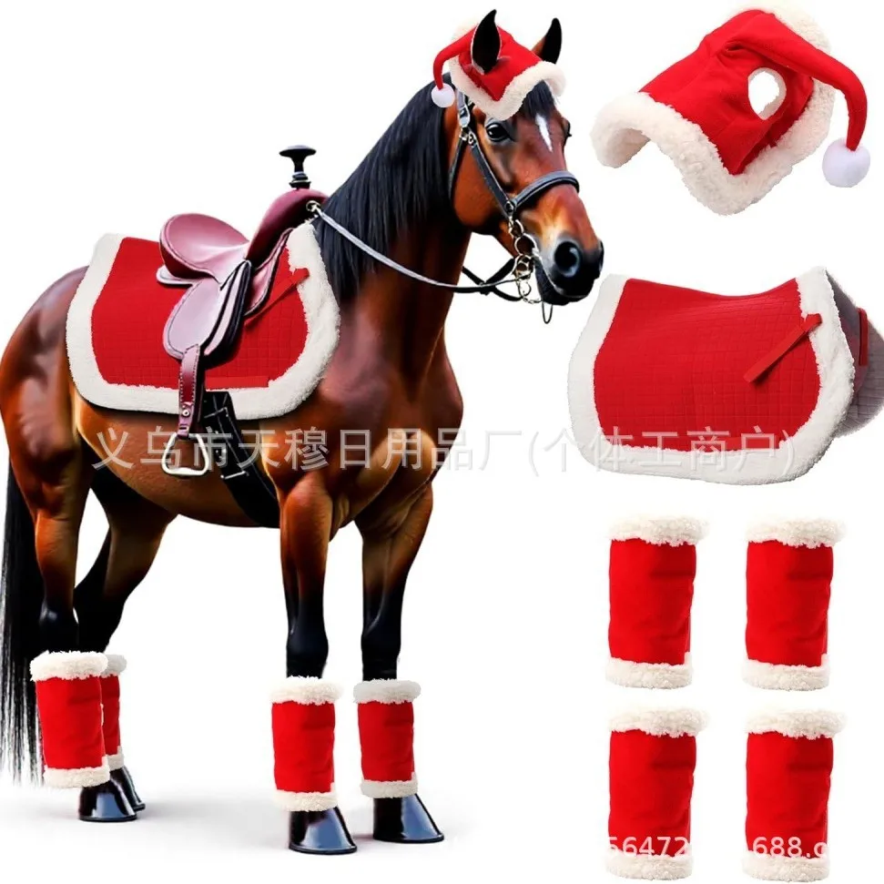 

6 Christmas Decorations, Santa Leg Cover, Santa Hat, Multifunctional Western Saddle Mat