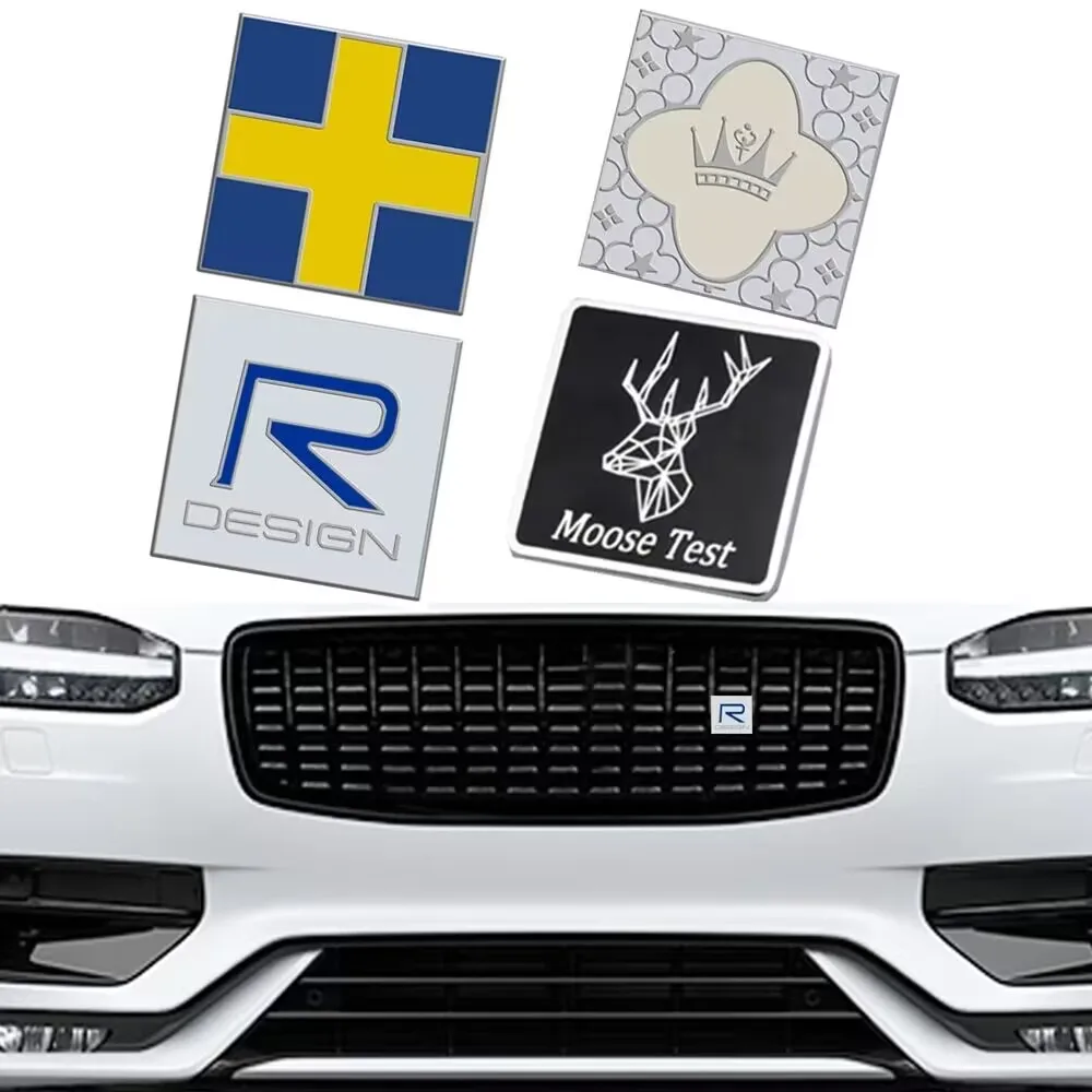 Car Front Grill Hood Trunk Emblem Logo Decor Sticker Metal Car Tuning For Volvo XC90 V90 V60 XC60  S80 S60 S90  XC40 Polestar