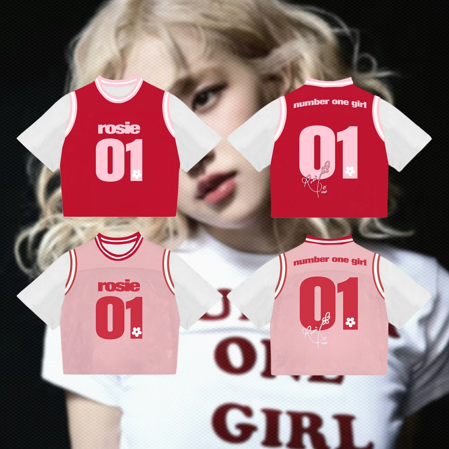 Camiseta de béisbol de ROSÉ para grupo de chicas coreanas Y2K, camiseta de concierto de gran tamaño para mujer, Top informal de moda con cuello en V para fanáticos, novedad de 2026 ﻿