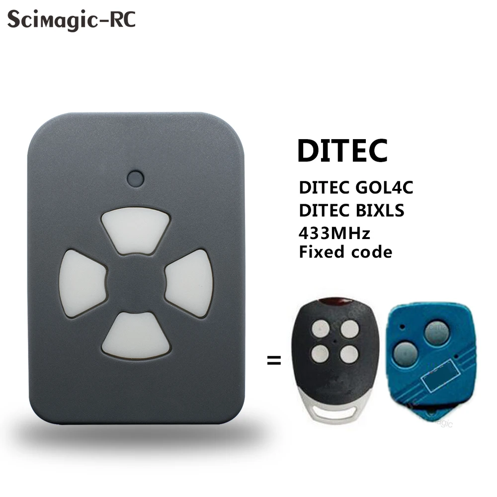 Garage Door Clone Remote Control 433MHz Compatible with Ditec GOL4C BIXLS 433MHz Fixed Code Transmitter