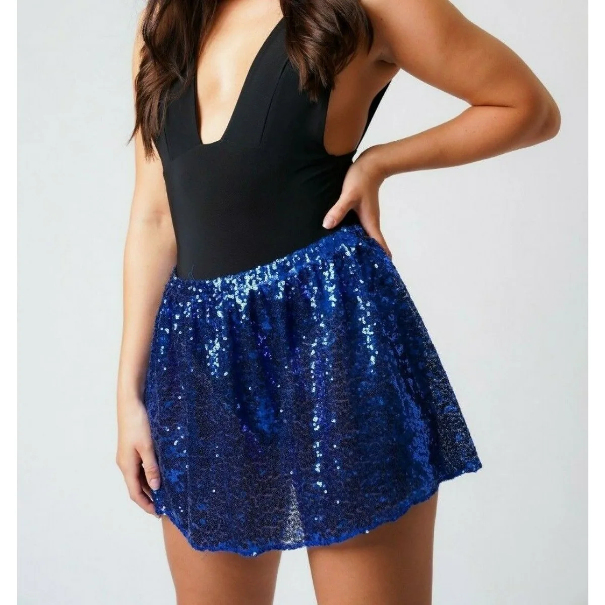 

iny Sequin High Waist Puffy ort Skirt Women's Role-plang Clothing Versatile f-length Fluffy ort Skirt