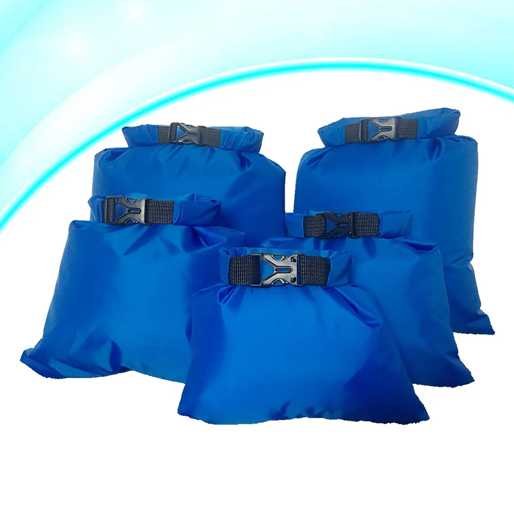 5Pcs Waterproof Dry Bag Pouch Set Portable Sizes Xl Xxl Watertight Roll Top for Kayaking Rafting Camping Boating Outdoor