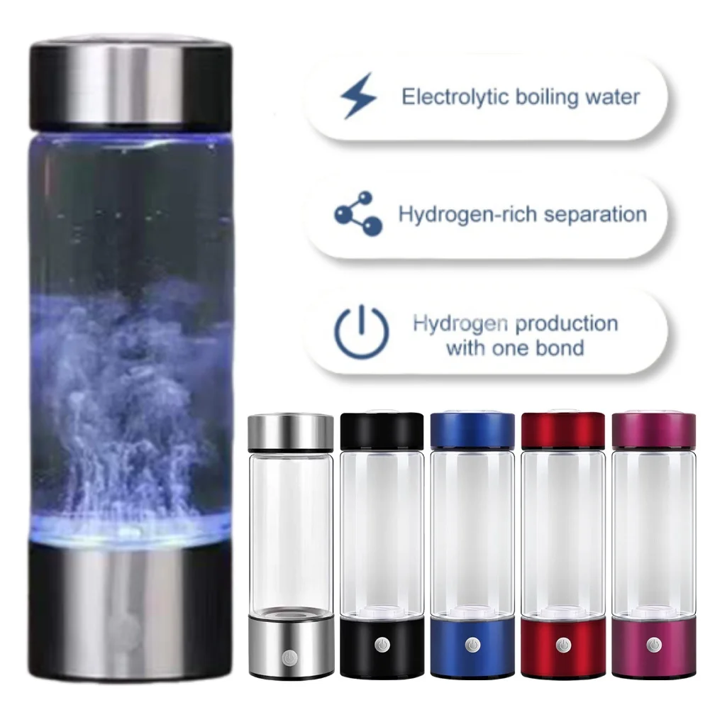 

420ml Hydrogen Water Bottle USB Rechargeable Electric Hydrogen Rich Water Generator Bottle for Home/Office/Travel