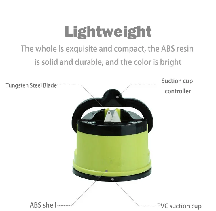 Tungsten Carbide 3 Stages Handheld Manual Professional Diamond Knives Kitchen Scissors Sucker Sharpener