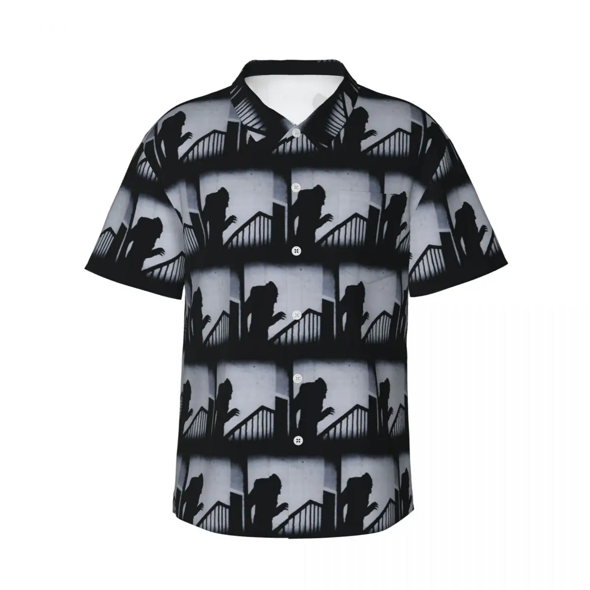 Nosferatu Classic Horror Movie Men's Shirts Hawaiian Short Sleeve Shirt Fashion Lapel Tops for Summer Beach