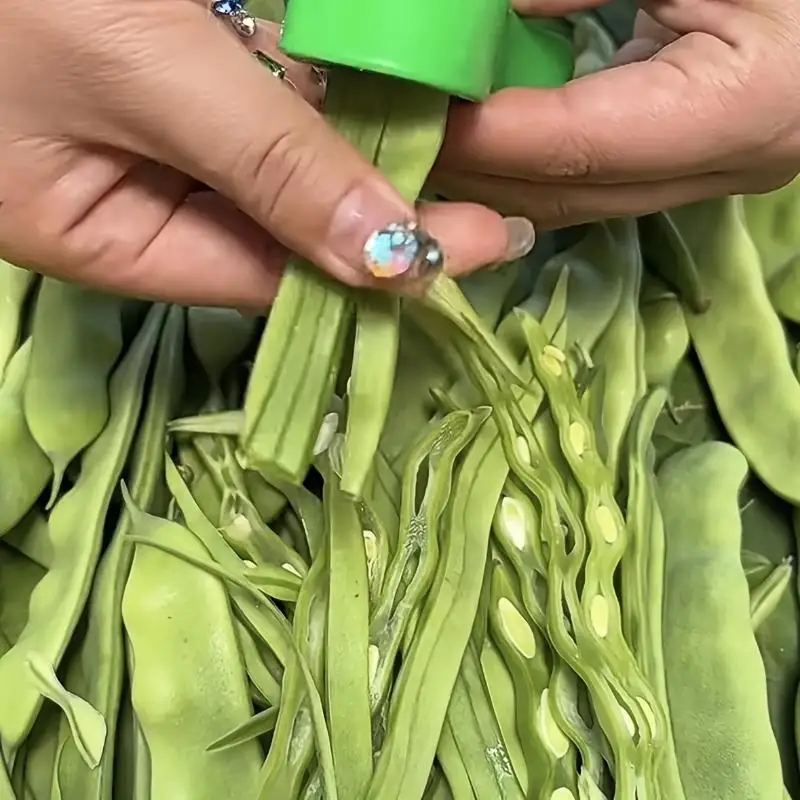 Green Bean Slicer Portable Handheld Vegetable Slicer 1.34in Width Food Grade Plastic for Kitchen Use