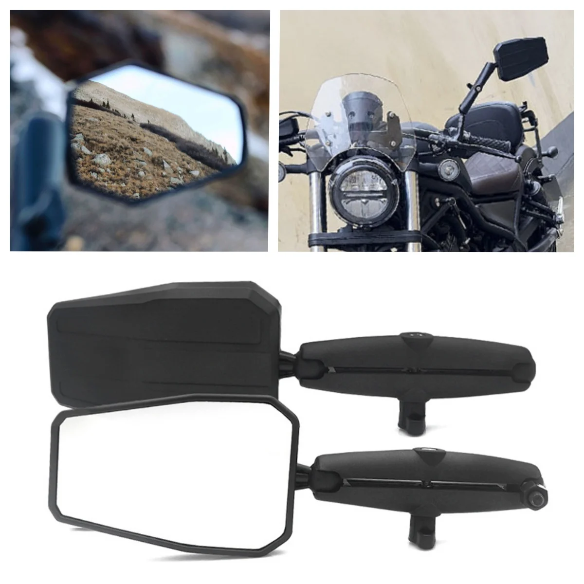 Motorcycle Universal Foldable Rear View Mirror 360 Degree Rotating ADV Motorbike Westwind Off Road Wide View Handlebar Mirrors