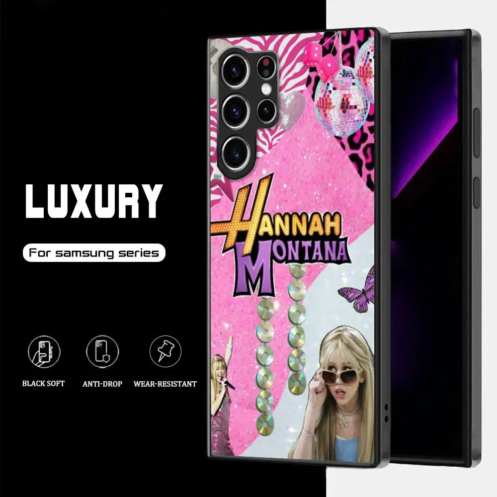 H-Hannah M-Montana Phone Case For Samsung Galaxy S23 S22 S21 S20 Plus Ultra M54 Note20 Soft Black Phone Cover