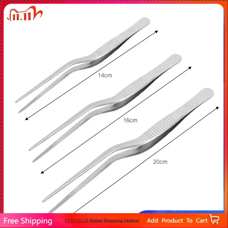 

Kitchen Tweezer Utensil BBQ Tweezer Food Clip Kitchen Bar Chief Tong Stainless Steel Portable for Picnic Barbecue Cooking