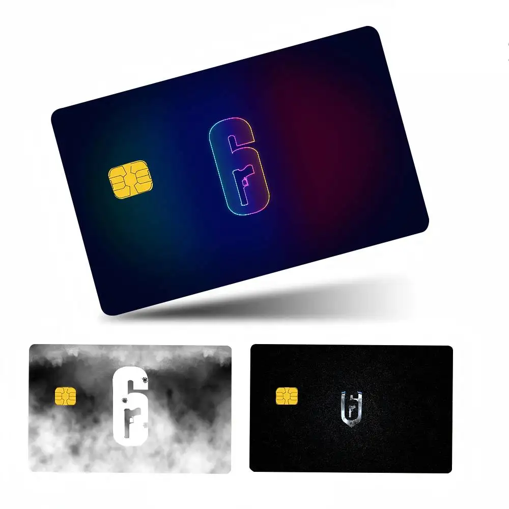 Juego Rainbow S-Six S-Siege-S, 1 Juego de 4 Uds., pegatinas para tarjetas de crédito para tarjetas bancarias VISA, pegatina impermeable, regalo antiarañazos para mujeres