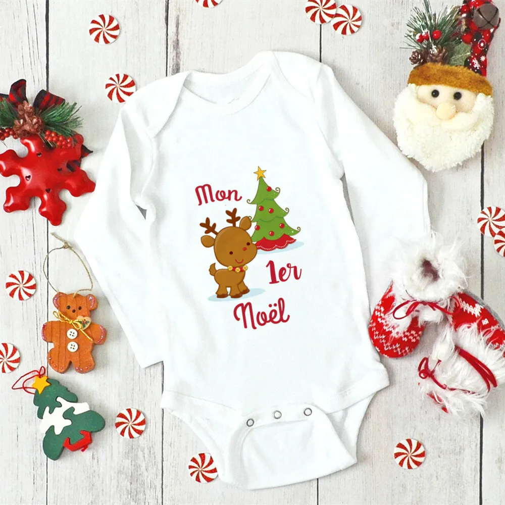 My First Christmas Toddler Infant Baby Rompers Merry Christmas Santa Cute New Year Clothes Mon 1er Noël Jumpsuit Xmas Outfit