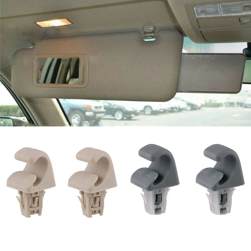 Car Interior Trim Sun Visor Clip Hook Bracket for Camry-Corolla Matrix-Prius 74348-33040 Plastic Sunvisor Fastener D7YA