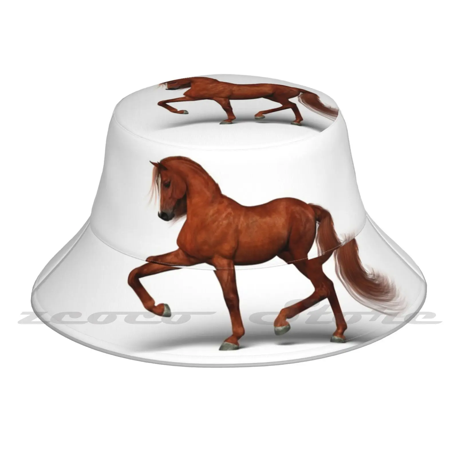 Mare Bucket Hat Fashion Soft Personalized Pattern Gift Cap Girl Power Womens White Horse Silhouette Emancipation Matriarch She