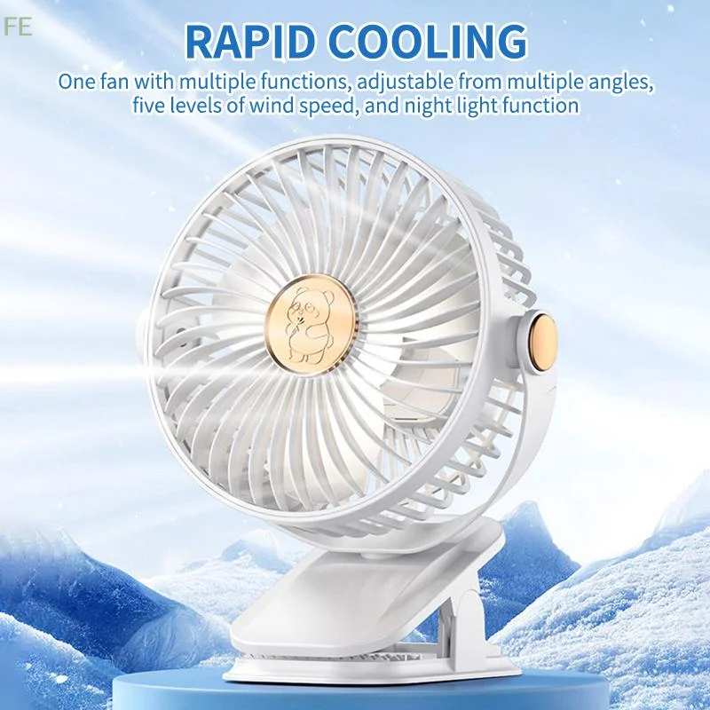 

[F] Camping Fan Rechargeable Desktop Portable Air Circulator Wireless Ceiling Electric Fan With LED Light Clip-on Home