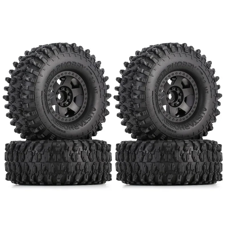 

4PCS 130mm 2.2" RC Rock Crawler Tires for Axial TRX6 KM5 | Off-Road Rubber Terrain Wheels | 1/8 Scale All-Terra