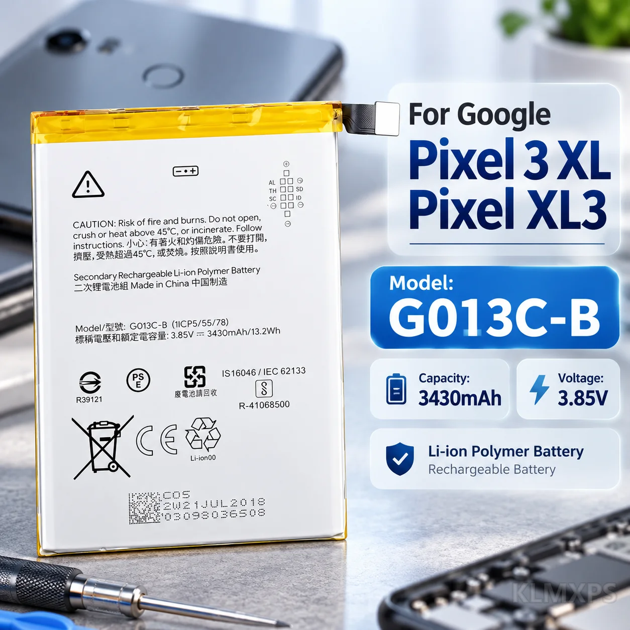 Phone Replacement Battery G013C-B For HTC Google Pixel 3XL Mobile Phone Repair Battery Built-in Electric Board Compatible Part