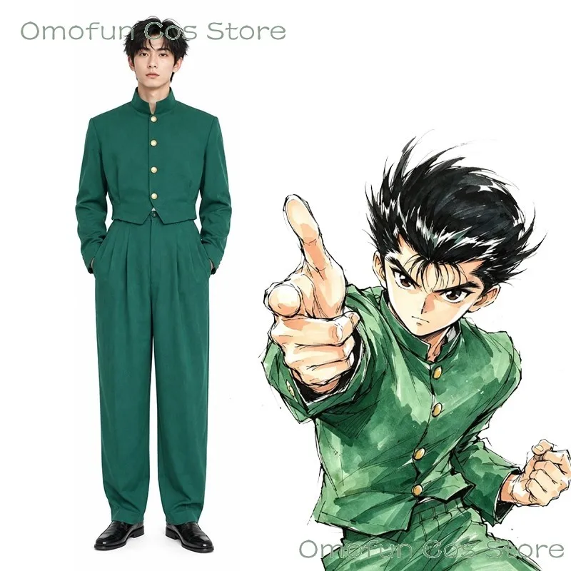 New Movie YuYu Hakusho Yusuke Urameshi Cosplay Costume Yusuke Ghost Fighter Takumi Kitamura School Uniform Costume Men Suit