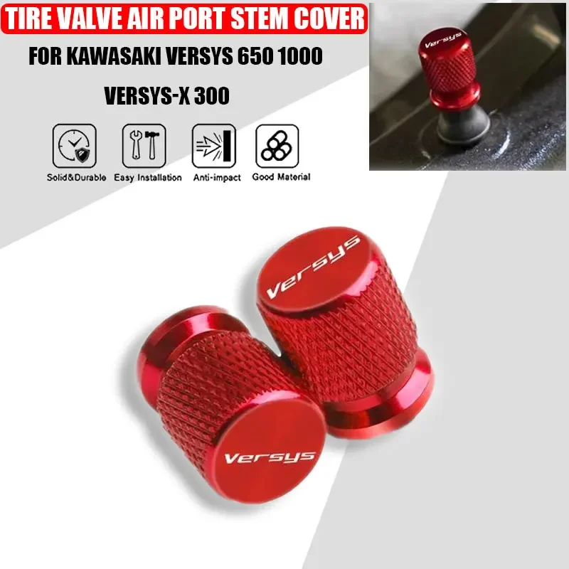 2 Pcs Motorcycle Accessories For Kawasaki Versys 650 1000 Versys-X 300 Aluminum Alloy Tire Valve Air Port Stem Cover Caps