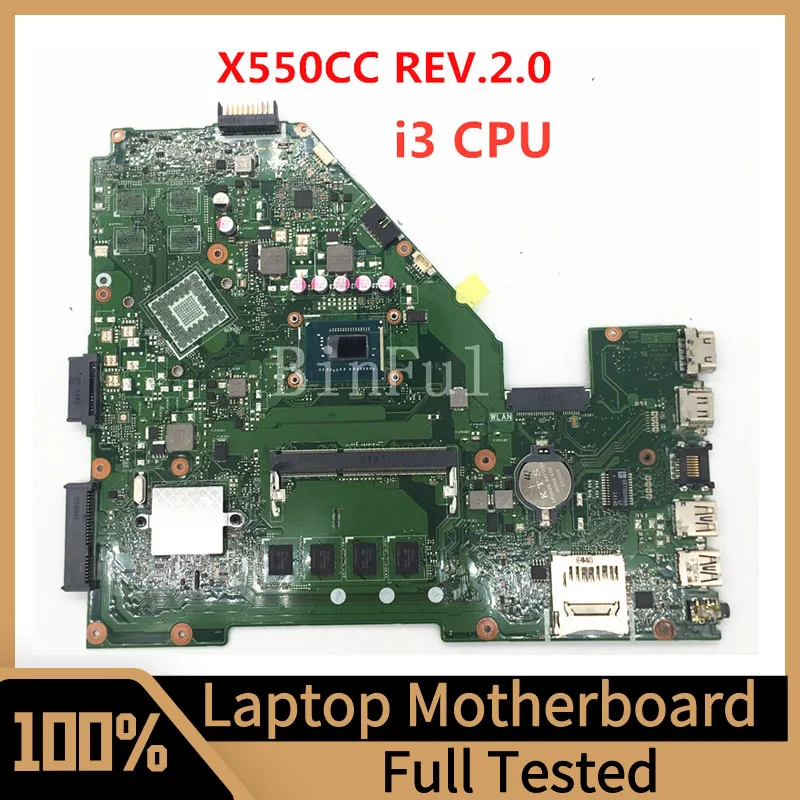 

X550CC REV.2.0 Mainboard For ASUS Laptop Mtherboard With I3-3217U/2365U CPU 4G RAM DDR3 100% Full Tested Working Well