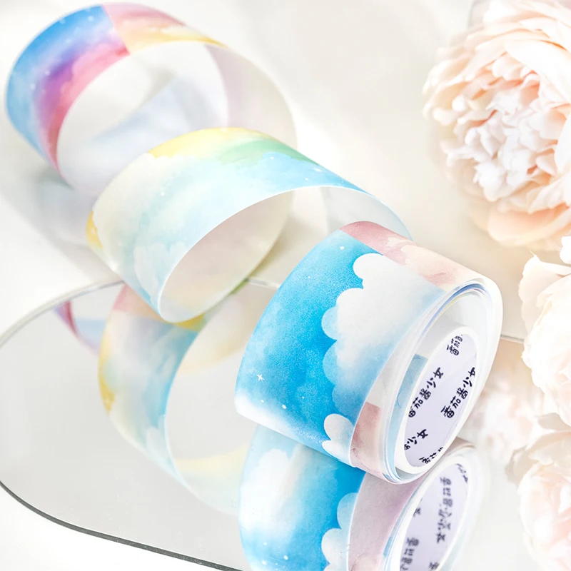 30mm*2m/Roll Cloud Sea INS Scenery washi Paper Tape Scrapbooking Supplies Journal Materials Aesthetic Stationery Masking Tapes