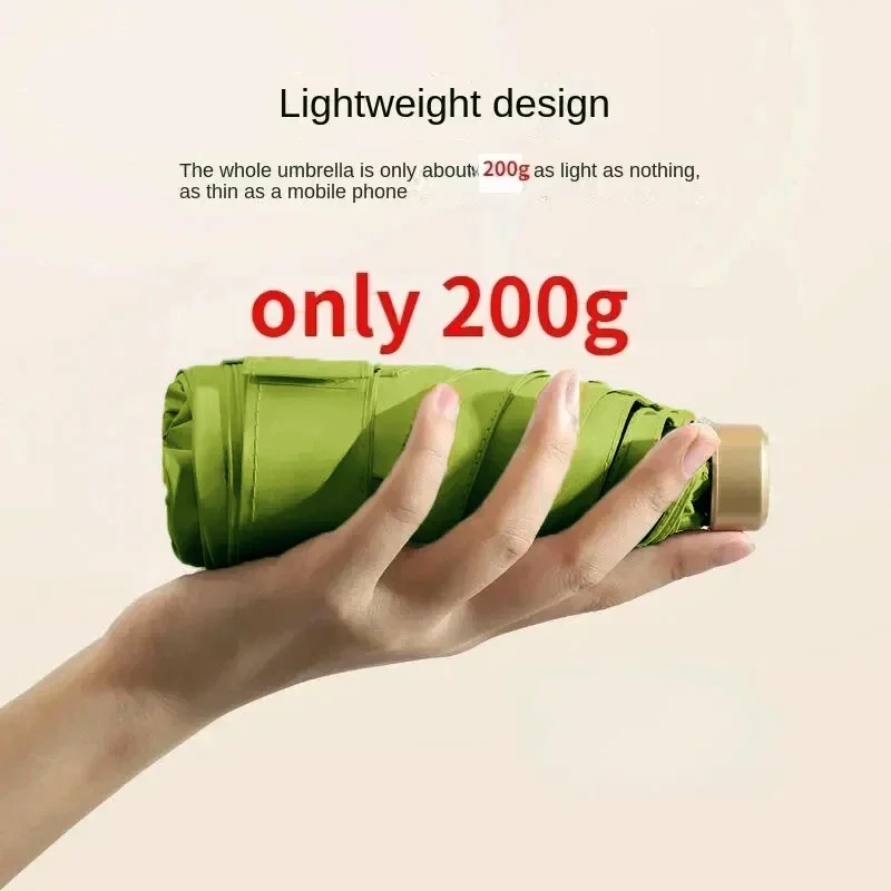 جديد 1 قطعة 55% خصم مظلة شمسية صغيرة جيب مظلة المطر الفينيل للطي الأشعة فوق البنفسجية الأشعة فوق البنفسجية حماية الشمس الظل جيب المظلة كبسولة