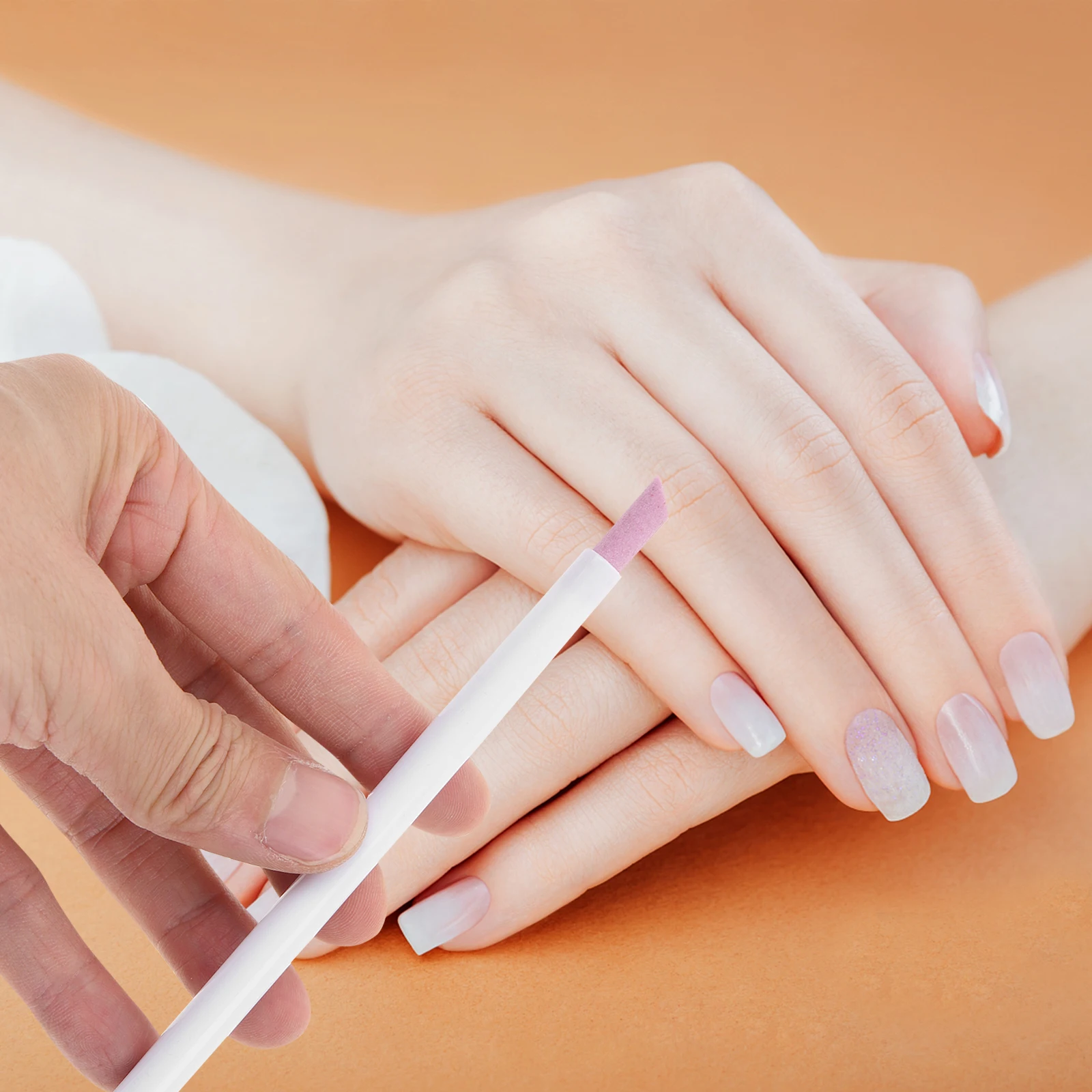 5pcs ปากกาแกะสลักเล็บพลาสติกทนทานวัสดุเล็บเครื่องมือแบบพกพา Dead Skin Remover เล็บ Cuticle