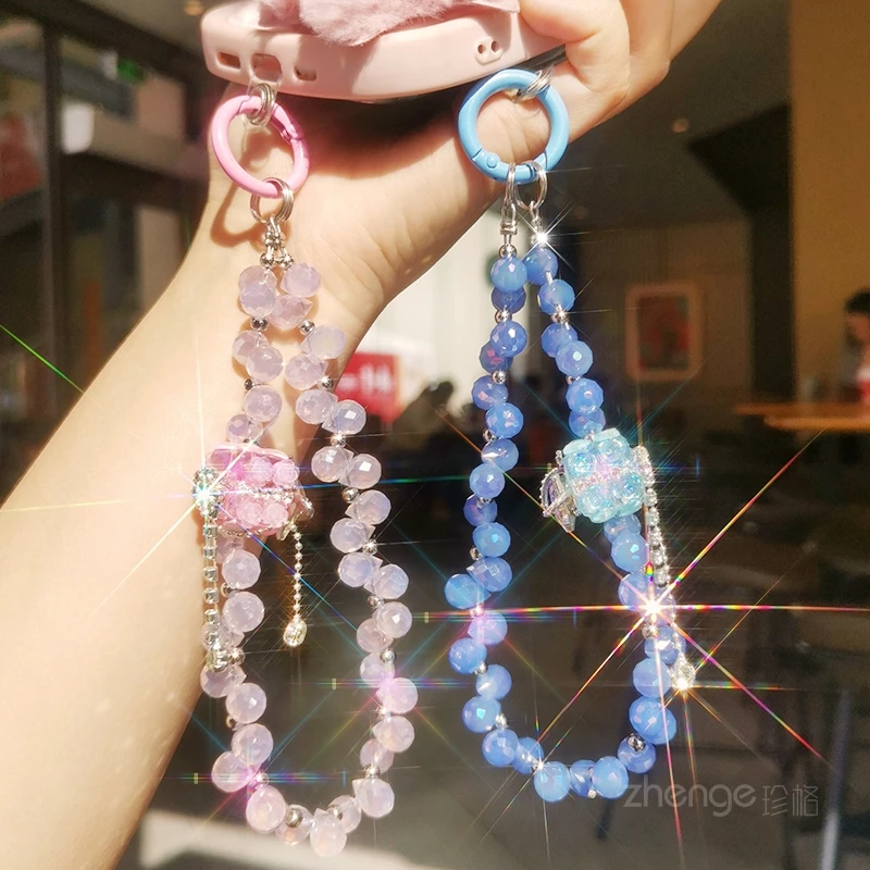 Short Water Drop Bead Mobile Phone Lanyard Clip Mobile Phone Case Universal Wrist Strap Strap Rope Hand-beaded Mobile PhoneChain