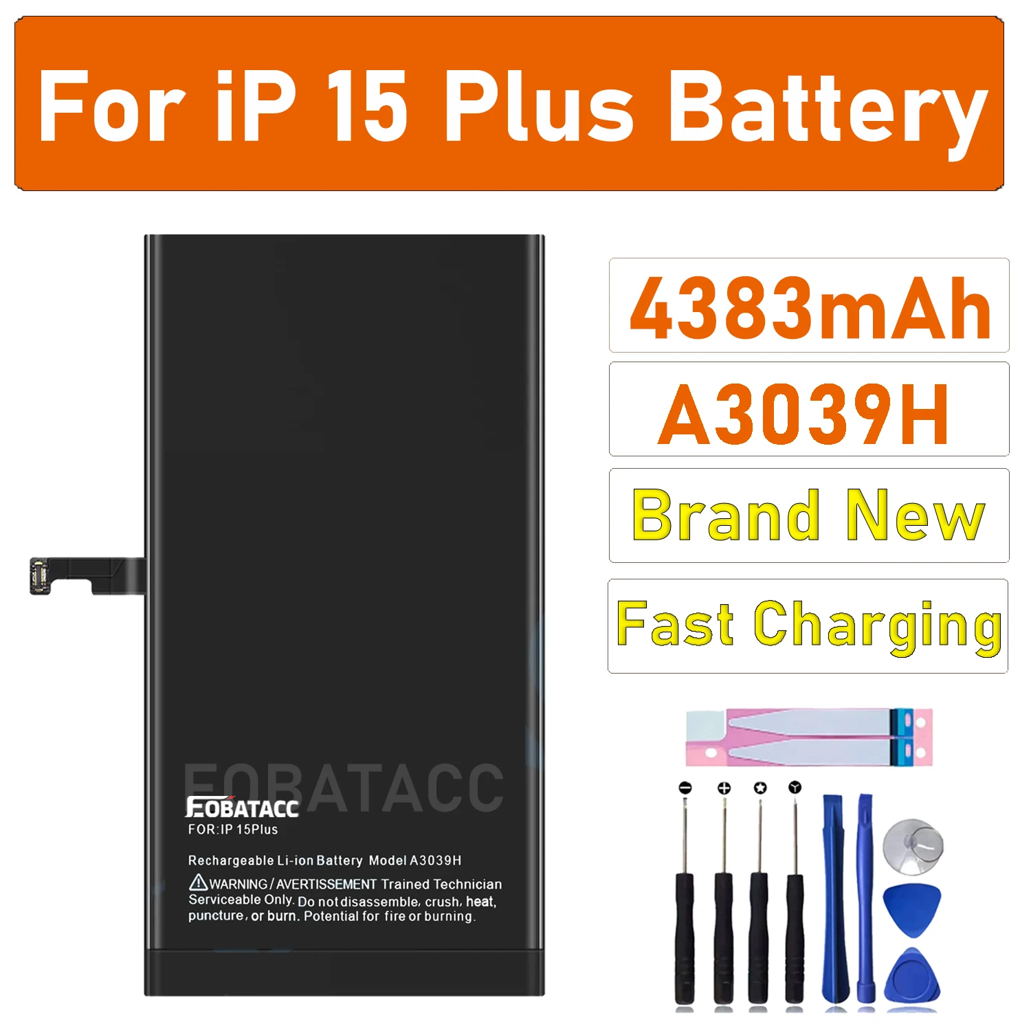 

EOBATACC New 100% Original Battery A3039H For iPhone 15 PLUS Batteries + Tools