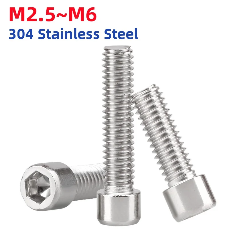 M2.5 M3 M4 M5 M6 304 Edelstahl Glattkopf-Sechskant-Innensechskantschrauben