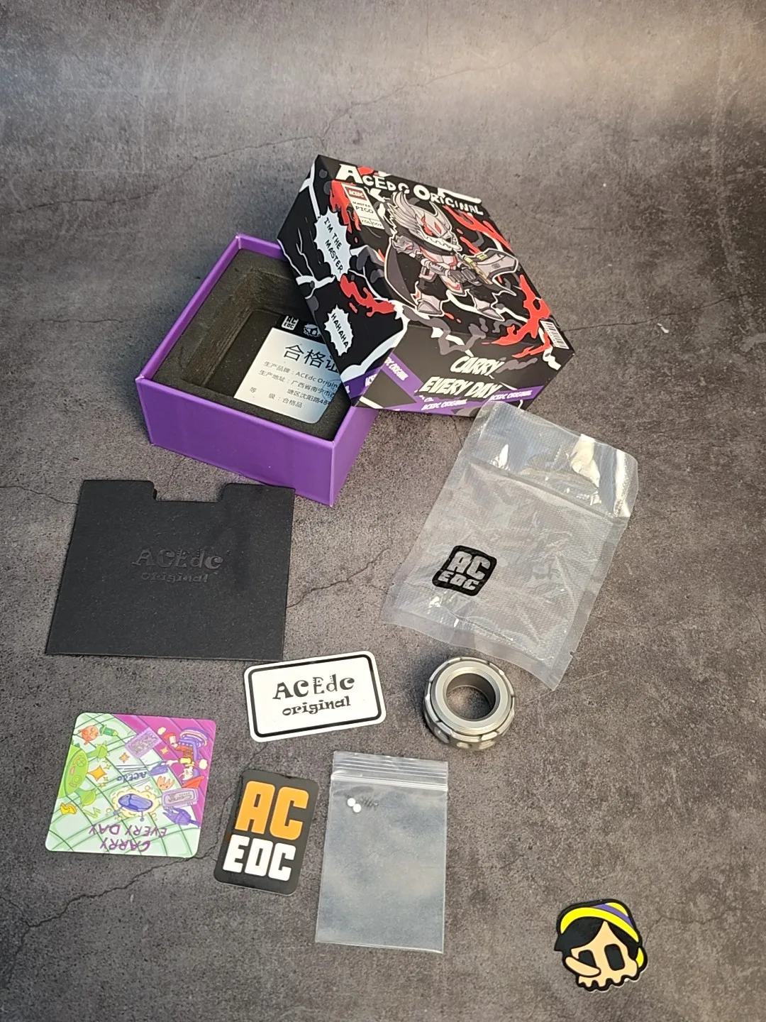 Used EDC ACEdc Mechanical Ring 2nd Generation Shadow Attack Fingertip Gyro Decompression Toy