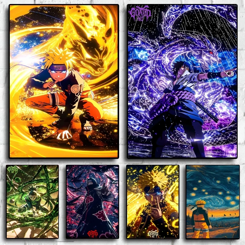

Canvas Artwork Painting Naruto Sasuke Poster Cartoon Character Images Not Fading Modern Home Living Room Decor Gifts Classic