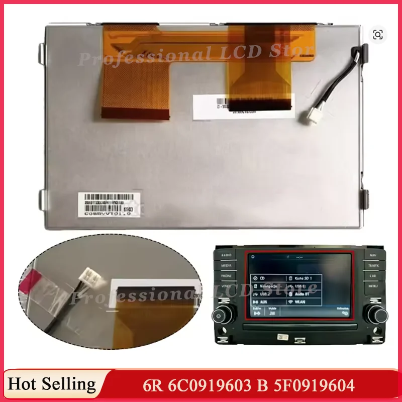 6.5 Inch LCD Touch Screen C065VVT01.0 C065VVT01 For VW Polo 6R 630919603B Skoda2016 Fabia III Amundsen Car Navigation Audio