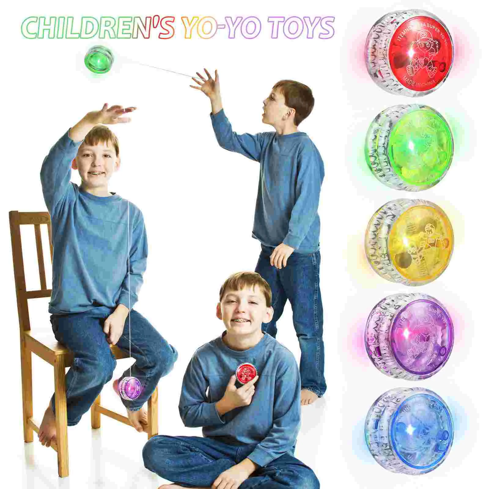 10 Pcs Yo-yo Mixed Colors Smooth Balls Light up Toys Bulk Prize for Kids Plastic 90s Carnival Prizes in Lovers