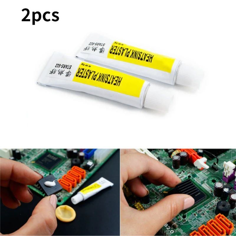 2pcs 5g Thermal Paste Conductive Heatsink Plaster Viscous Adhesive Glue For Chip VGA RAM LED IC Cooler Radiator Cooling