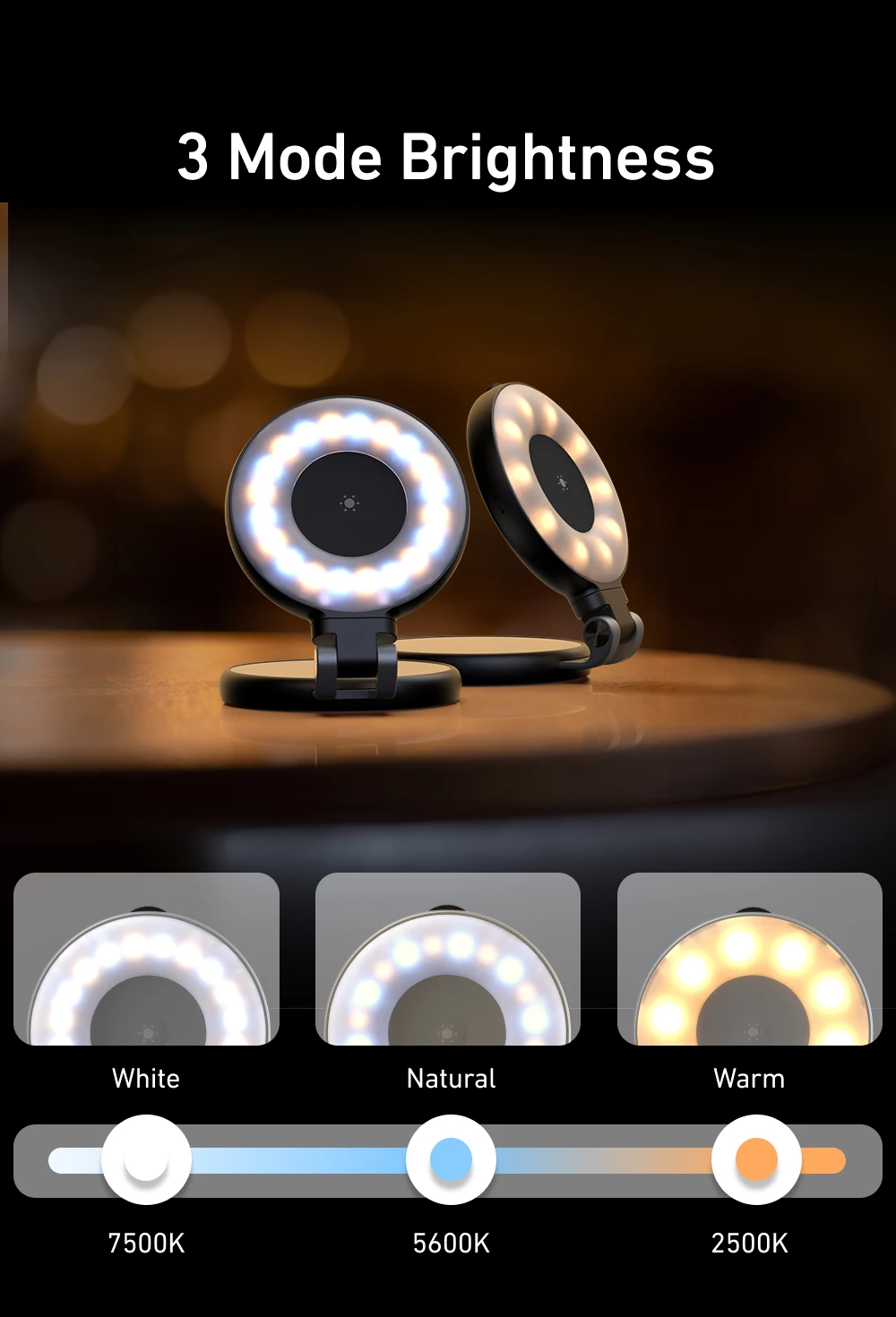 TELESIN Smartphone Magnetisches Fülllicht Mini-Selfie-Licht 3 Modi Einstellbare Helligkeit für iPhone XIAOMI HUAWEI SAMSUNG Telefon – Detail 7