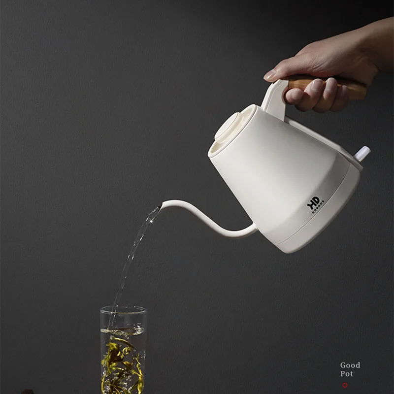 1500W Teko Listrik Gooseneck มือ Brew กาต้มน้ำกาน้ำชา304สแตนเลสสตีลเรียวปากกาแฟมือหม้อชง800Ml
